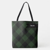 Tote Bag Buffalo Check Celtic Green et Black Carrés Plaid (Devant)