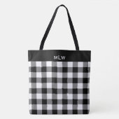 Tote Bag Buffalo Check noir et blanc (Devant)
