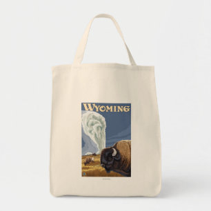 Tote Bag Buffalo par Old Faithful Vintage voyage Poster