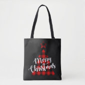 Tote Bag Buffalo Plaid Christmas Tree (Devant)