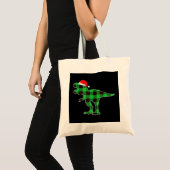 Tote Bag Buffalo Plaid Dinosaure Vert T Rex Funny Noël (Devant (produit))