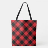 Tote Bag Buffalo Plaid Red Black Check (Devant)
