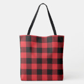 Tote Bag Buffalo Plaid Red Black Check (Dos)
