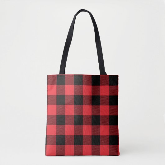 Tote Bag Buffalo Plaid Red Black Check (Devant)