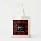 Tote Bag Buffalo rouge abattu | Initiale personnelle | Gift (Devant)