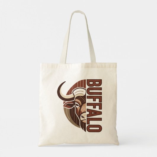 Tote Bag Buffalo typo with illustration Bull Bag design (Dos)