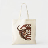 Tote Bag Buffalo typo with illustration Bull Bag design (Devant)