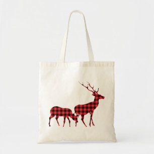 Tote Bag Buffle de Noël Plaid Rouge Bleu Vert Plaid 2