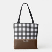 Tote Bag Buffle noir blanc plaqué personnalisé (Dos)