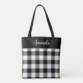 Tote Bag Buffle noir et blanc plaqué personnalisé (Dos)