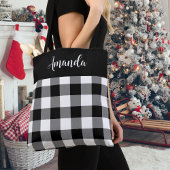 Tote Bag Buffle noir et blanc plaqué personnalisé