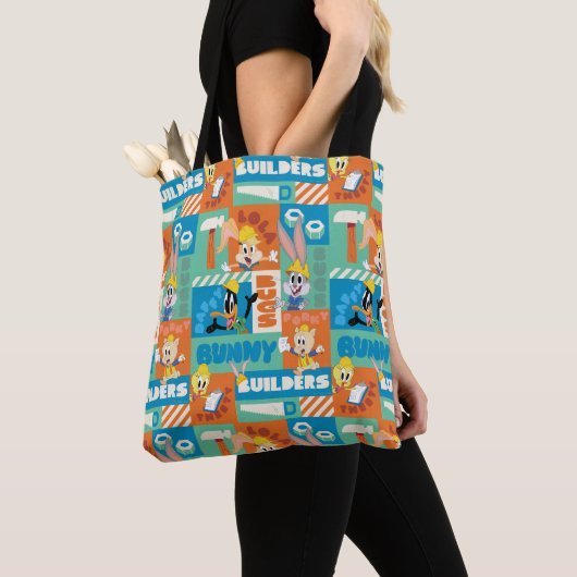 Tote Bag BUGS BUNNY BUILDERS™| Character Grid Pattern (De près)
