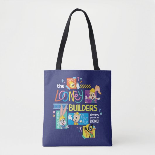 Tote Bag BUGS BUNNY BUILDERS™| The Looney Builders Collage (Devant)