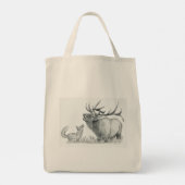 Tote Bag Bull Elk et Fox (Dos)