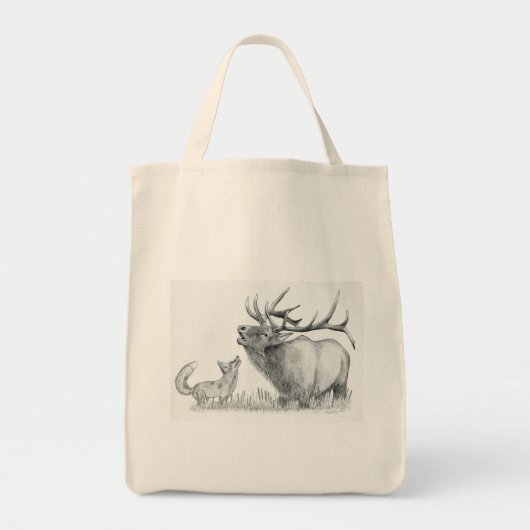Tote Bag Bull Elk et Fox (Devant)