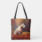 Tote Bag Bull Terrier à l'automne Leaves automne Inspire (Dos)