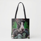 Tote Bag Bull Terrier Chien Conduite Vélo St. Patrick's Day (Devant)