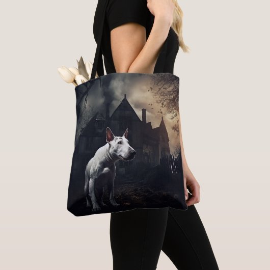 Tote Bag Bull Terrier Halloween effroi (De près)