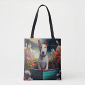 Tote Bag Bull Terrier sur une pagaie : une aventure Pittore (Devant)