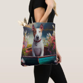 Tote Bag Bull Terrier sur une pagaie : une aventure Pittore (De près)