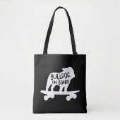 Tote Bag Bulldog à bord | Chien de Skateboard Silhouette (Devant)
