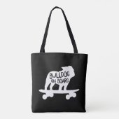Tote Bag Bulldog à bord | Chien de Skateboard Silhouette (Dos)