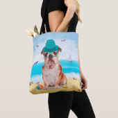 Tote Bag Bulldog anglais sur la plage (De près)