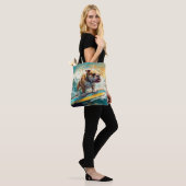 Tote Bag Bulldog Beach Surf Peinture (Sur le modèle)