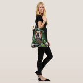 Tote Bag Bulldog Driving Bike St. Patrick's Day (Sur le modèle)