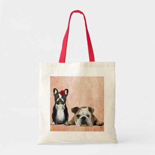 Tote Bag Bulldog français et Bulldog anglais (Devant)