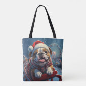 Tote Bag Bulldog Roller Dessous de verre Noël (Dos)