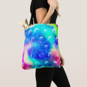 Tote Bag Bulle abstraite fabuleuse moderne bleue tendance (De près)