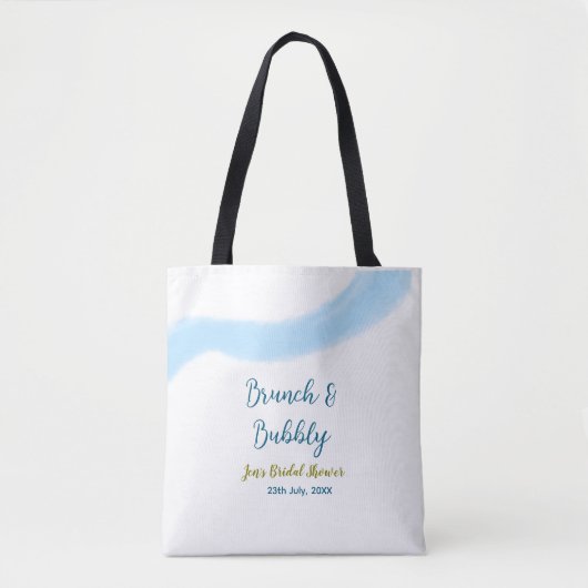 Tote Bag Bulle d'aquarelle dorée bleue et déjeuner de maria (Devant)