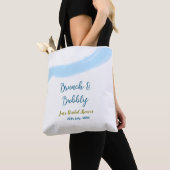Tote Bag Bulle d'aquarelle dorée bleue et déjeuner de maria (De près)