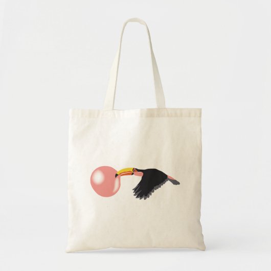 Tote Bag Bulle de gomme Toucan soufflante bulle (Devant)