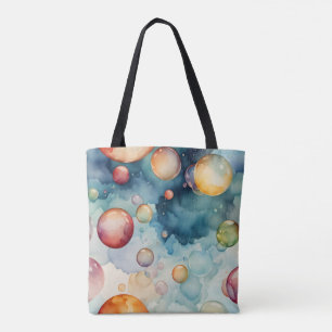 Tote Bag Bulles colorées Aquarelle Art