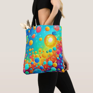 Tote Bag Bulles Colorées Flottantes Art
