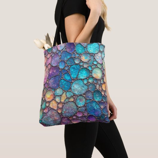 Tote Bag Bulles d'Abalone colorées (De près)