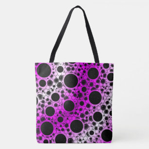 Tote Bag Bulles d'espace tachetées - Blanc/Rose