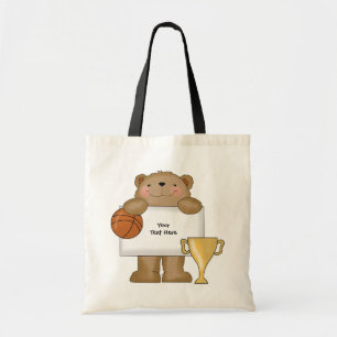 Tote Bag Bulletin d'ours de basket-ball (personnalisable)