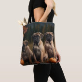 Tote Bag Bullmastiff Chiot Automne Citrouille de plaisir (De près)