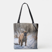 Tote Bag Bullmastiff Laisser neiger Noël (Dos)