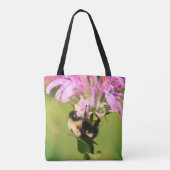 Tote Bag Bumble Bee On Bee Balm Flower Close Up (Dos)