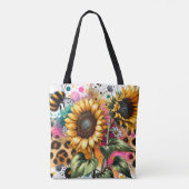 Tote Bag Bumble Bee Tournesol léopard Imprimer (Dos)