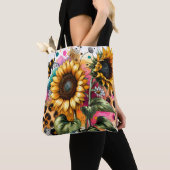 Tote Bag Bumble Bee Tournesol léopard Imprimer (De près)