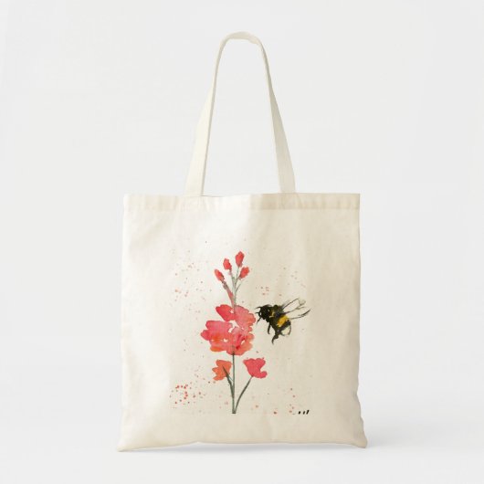 Tote Bag Bumblebee et fleur (Devant)