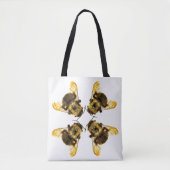 Tote Bag Bumblebees jaunes sur blanc (Devant)