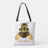 Tote Bag Bumblebees jaunes sur blanc (Dos)