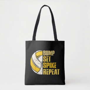 Tote Bag Bump Set Spike Répéter Volleyball Funny