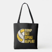 Tote Bag Bump Set Spike Répéter Volleyball Funny (Dos)